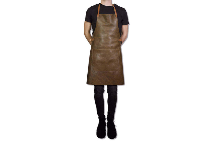 Tablier de barbecue DutchDeluxes en cuir - Marron