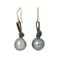 Tahitian Pearl + Leather Earrings-Glacier Lily
