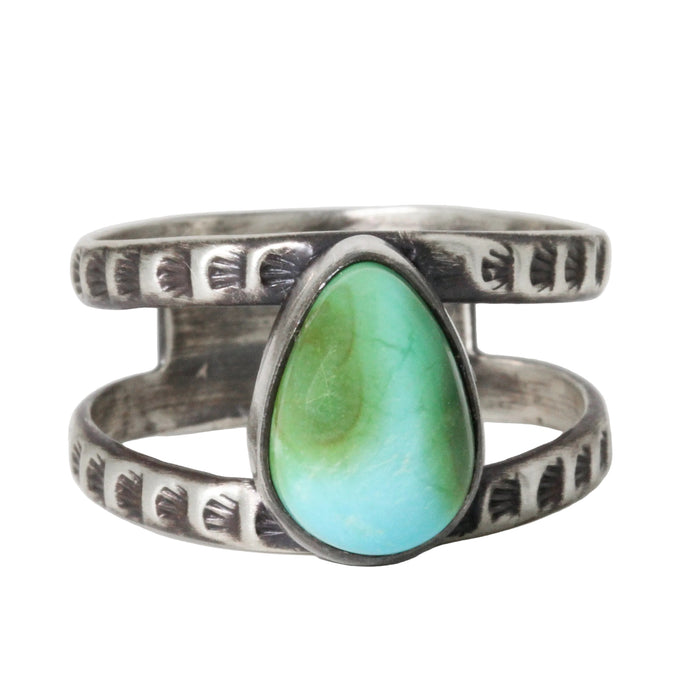 Teardrop Sonoran Turquoise Split Band Ring