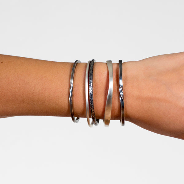 Heavy Hammered T-Shirt Cuff Bracelet-Sarah McGuire