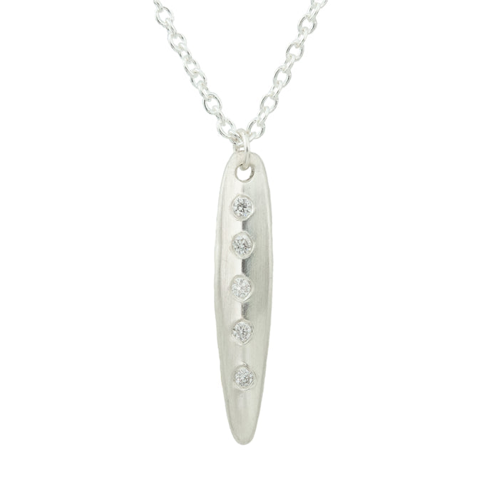 Tiny Diamond Leaf Necklace-Branch