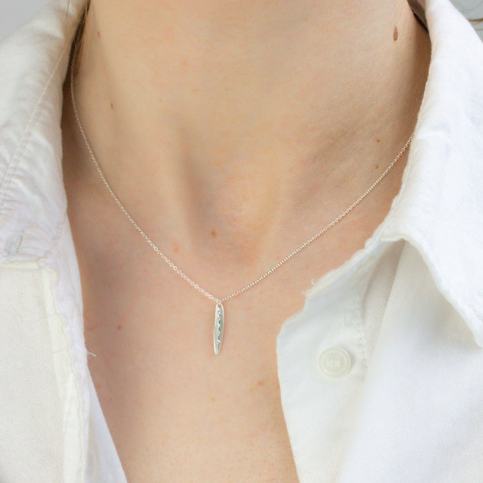 Tiny Diamond Leaf Necklace-Branch