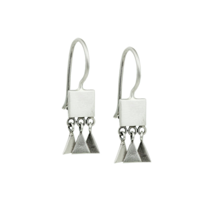 Tiny Square and Triangle Drop Earrings-Jane Diaz
