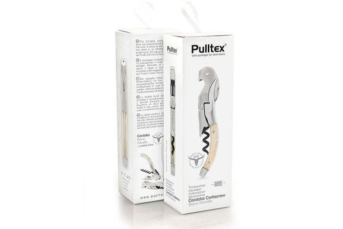 Tire bouchon sommelier Pulltex Pulltap's Cordoba + étui cuir offert - Os
