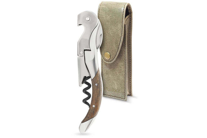 Tire bouchon sommelier Pulltex Pulltap's Toledo bois + étui cuir offert - Chêne