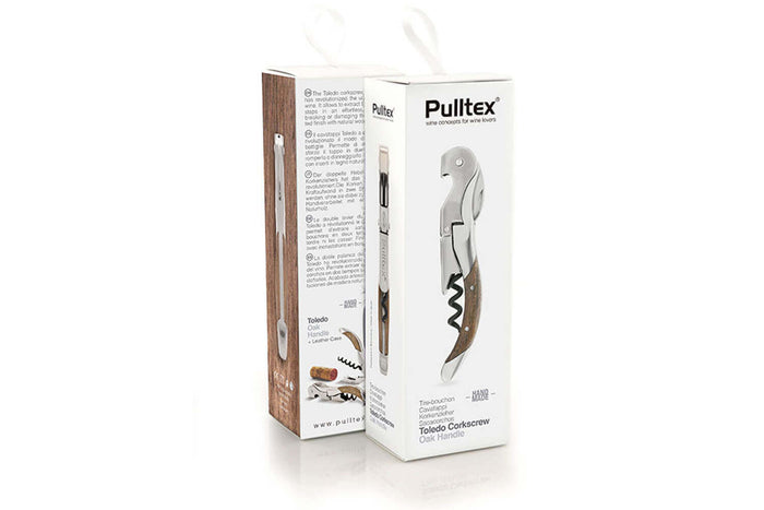 Tire bouchon sommelier Pulltex Pulltap's Toledo bois + étui cuir offert - Chêne