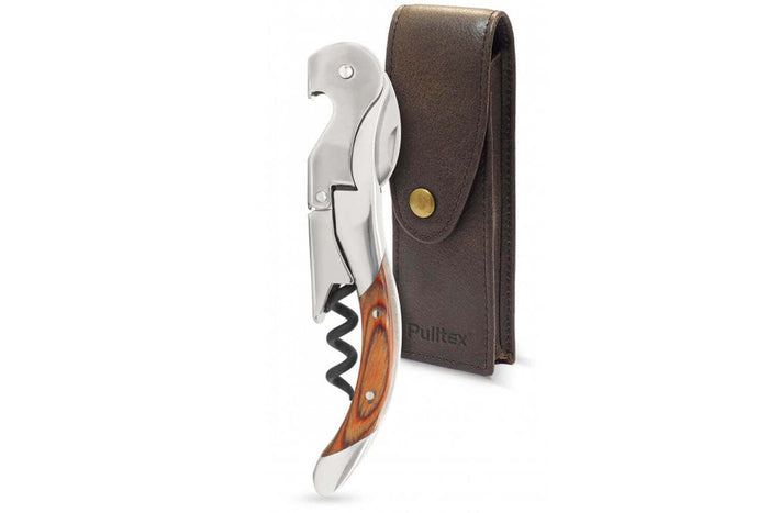 Tire bouchon sommelier Pulltex Pulltap's Toledo bois + étui cuir offert - Rosier