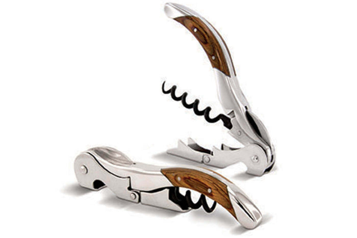 Tire bouchon sommelier Pulltex Pulltap's Toledo bois + étui cuir offert - Rosier
