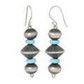 Torpedo Navajo Pearl + Turquoise Earrings by Preston Haley-Southwest