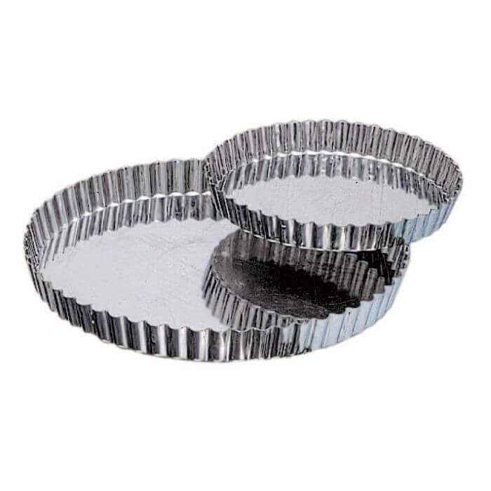 Tourtière cannelée en fer blanc