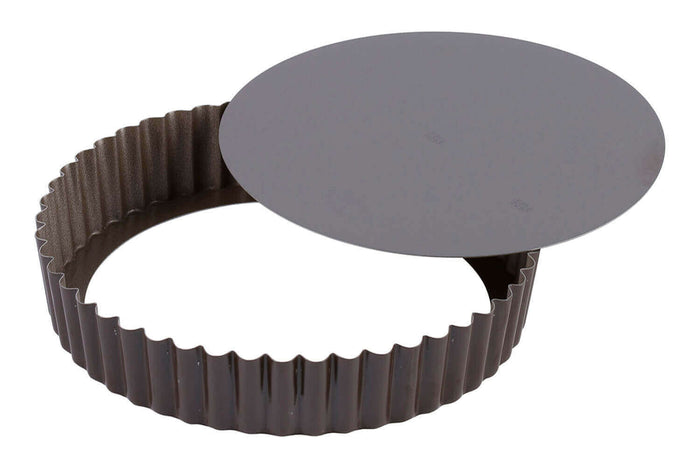 Tourtière ronde cannelée bord haut Gobel anti-adhérent fond mobile - 26cm