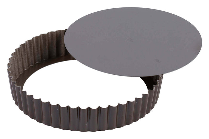 Tourtière ronde cannelée bord haut Gobel anti-adhérent fond mobile - 30cm