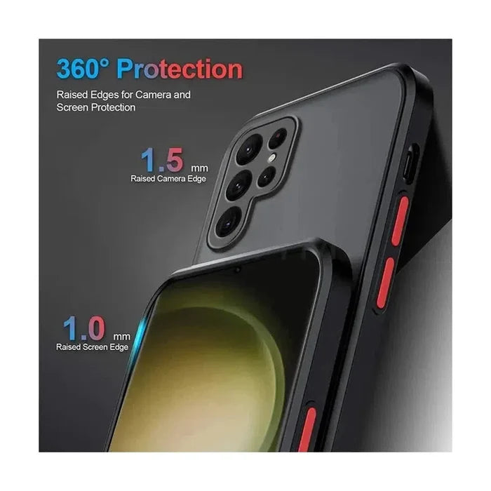 Transparent Clear Matte Case For Samsung S10- Black