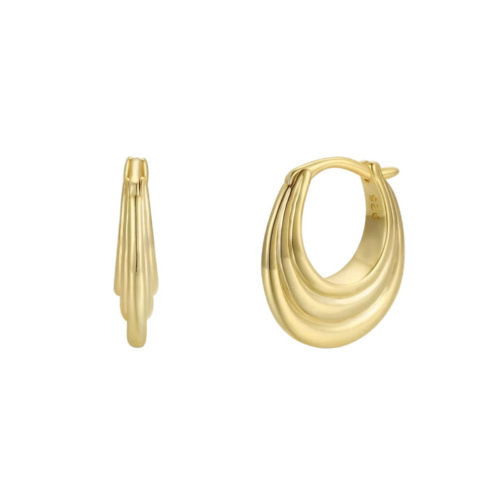 Triple Arch Hoop Earrings-JaxKelly