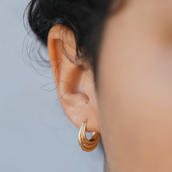 Triple Arch Hoop Earrings-JaxKelly