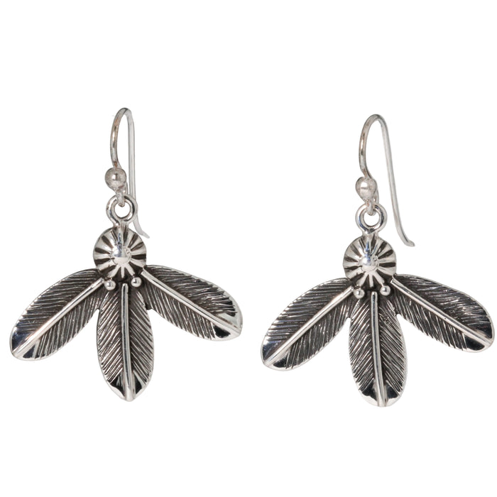 Triple Feather Conch Earrings