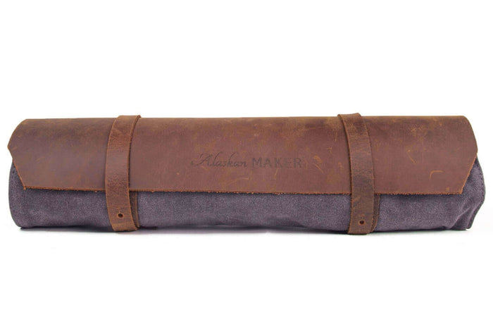 Trousse à couteaux vide Alaskan Maker Chef - 61x38,5cm avec 9 emplacements - Charbon