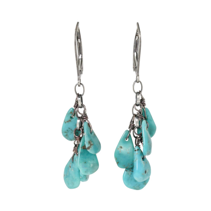 Turquoise Cluster Earrings-Southwest