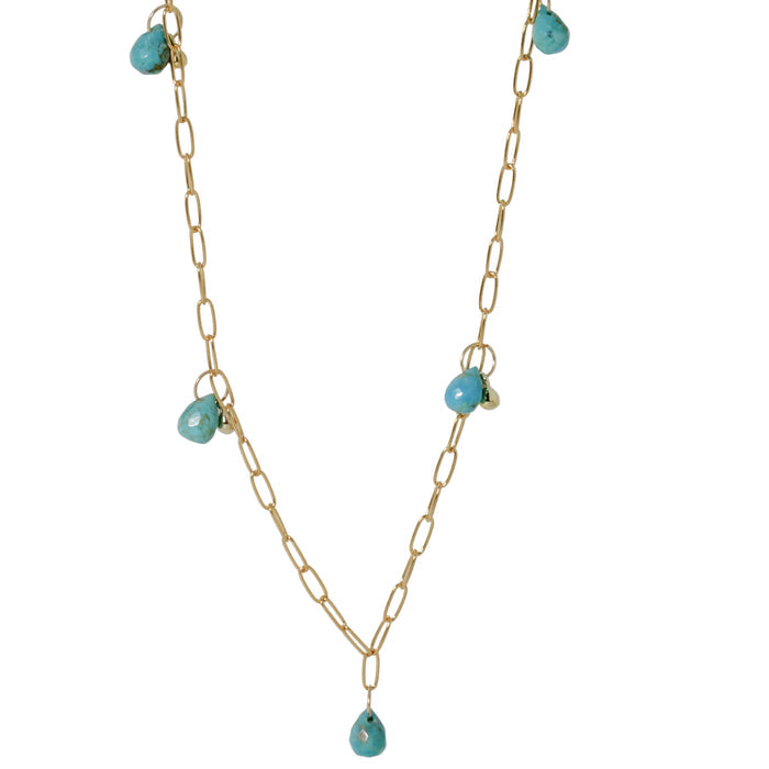 Turquoise Dew Drop Necklace-Lulu Designs