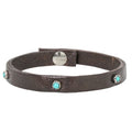 Turquoise Dots on Leather Bracelet