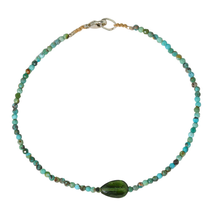 Turquoise & Green Tourmaline Bracelet No. 118-Margaret Solow