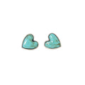 Turquoise Heart Stud Earrings-Southwest