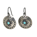 Turquoise Round Conch Earrings-Southwest