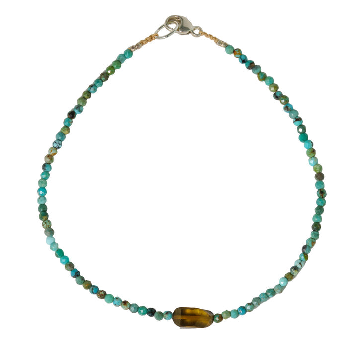 Turquoise & Smoky Tourmaline Bracelet No. 119-Margaret Solow