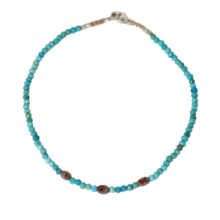 Turquoise + Triple Red Diamond Bracelet-Margaret Solow