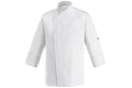Veste de cuisine unisexe Egochef Cheap Air Plus blanche polyester et coton à manches longues