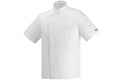 Veste de cuisine unisexe Egochef Ottavio Air Plus blanche 100% microfibre à manches courtes