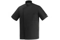 Veste de cuisine unisexe Egochef Ottavio Air Plus noire 100% microfibre à manches courtes