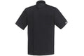 Veste de cuisine unisexe Egochef Pizzaiolo noire 100% Air Plus à manches courtes