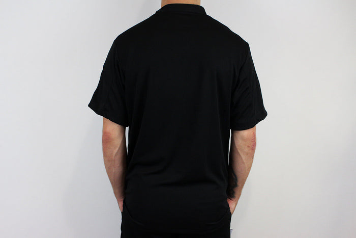 Veste de cuisine unisexe Egochef Pizzaiolo noire 100% Air Plus à manches courtes