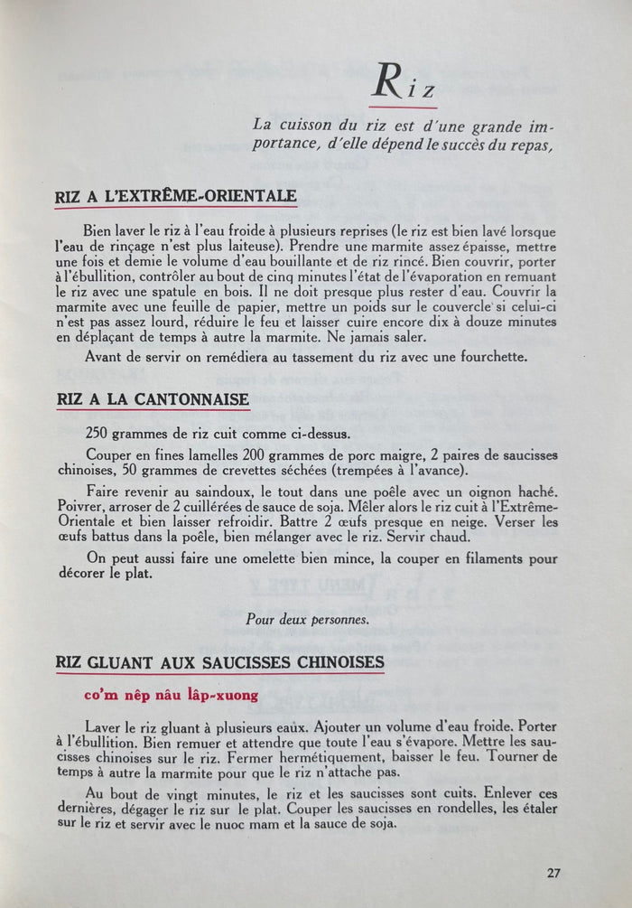 (Vietnamese) Sodpic, ed. Petit Livre de Recettes de Cuisine: Sino-Vietnamiennes et Exotiques