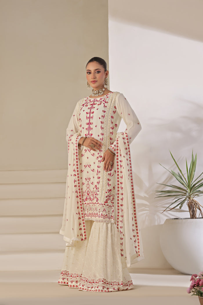 Wardah Uzair - 01142605- Three Piece Embroidered Chiffon
