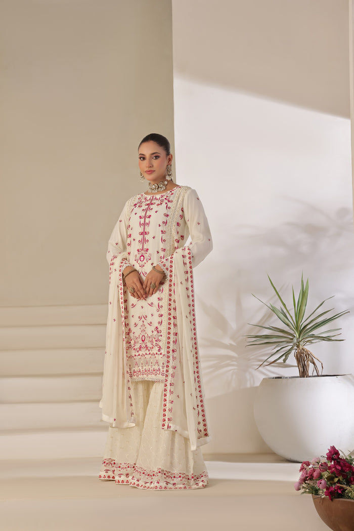 Wardah Uzair - 01142605- Three Piece Embroidered Chiffon
