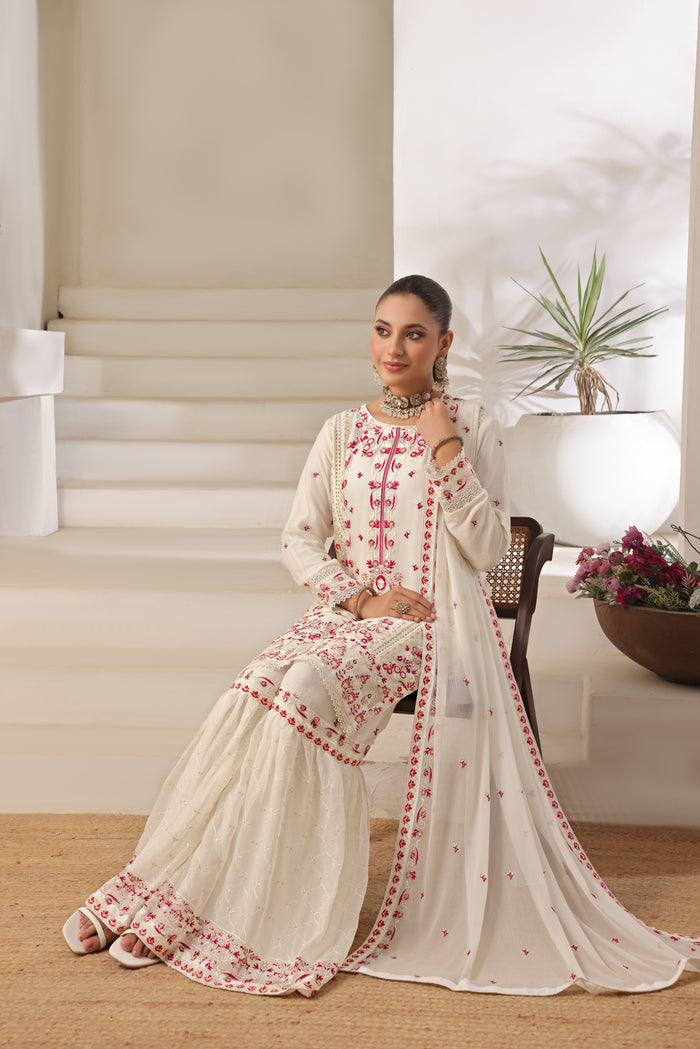 Wardah Uzair - 01142605- Three Piece Embroidered Chiffon