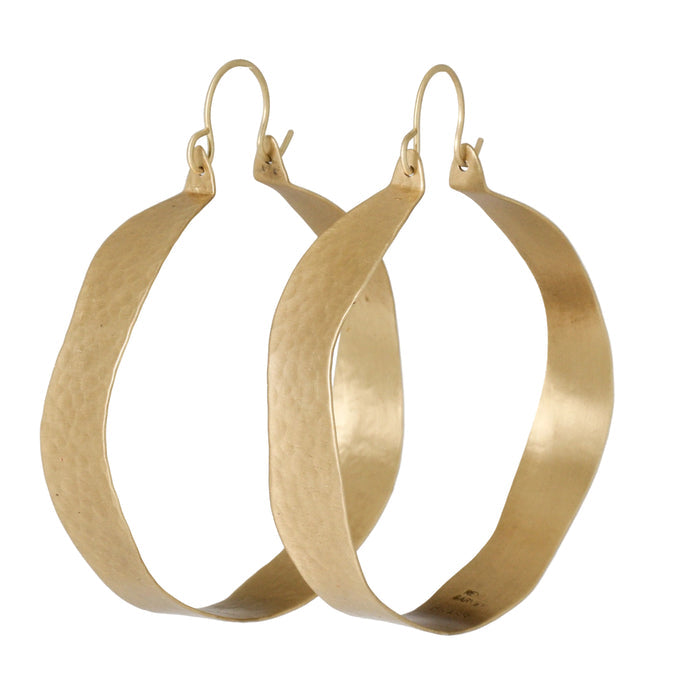 Wavy Brass Hoop Earrings
