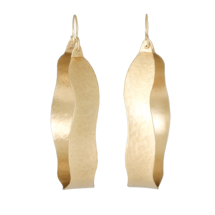 Wavy Brass Hoop Earrings