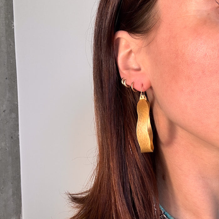 Wavy Brass Hoop Earrings