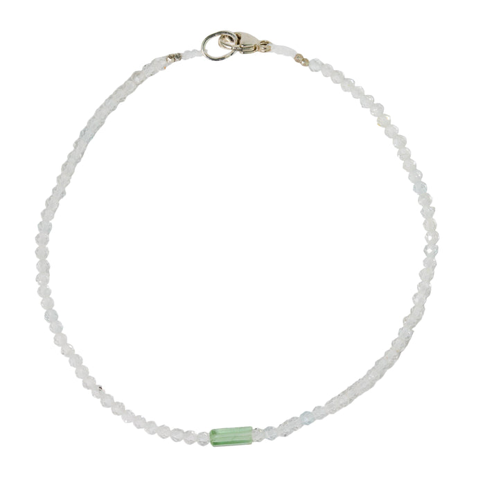 White Topaz + Green Tourmaline Bracelet No. 12-Margaret Solow