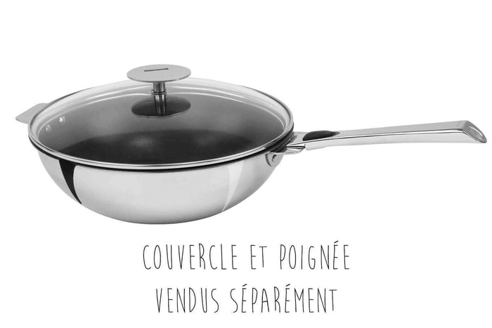 Wok antiadhérent Cristel Casteline Amovible Exceliss en inox