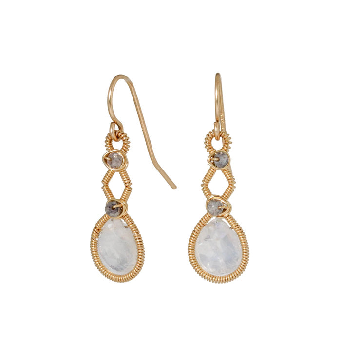 Woven Moonstone Earrings