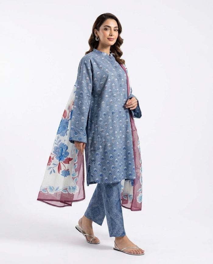 Zara Shahjahan - Coco-10B-Willow 3 Piece Printed Cambric