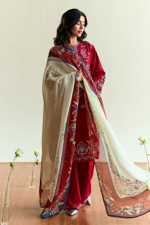 Zara Shahjahan - Coco-D8-Alba 3 Piece Jacquard Suit