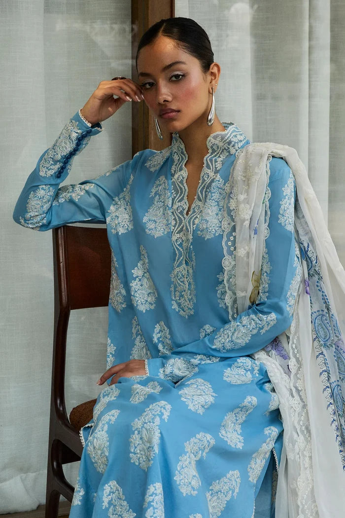 Zara Shahjahan - D6-B Rai Three Piece Embroided Lawn