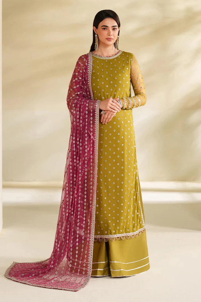 Zarif - RFE-05 Janeer Three Piece Embroidered Net