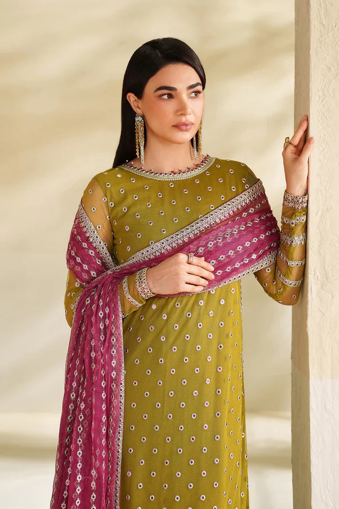 Zarif - RFE-05 Janeer Three Piece Embroidered Net