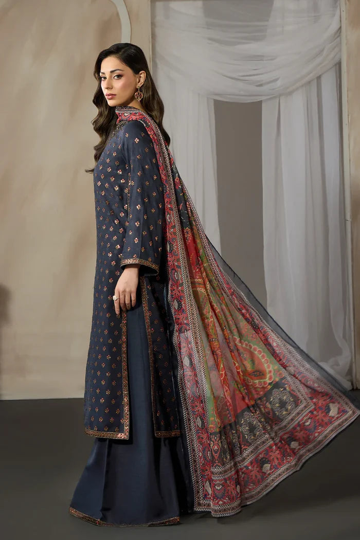 Zarif - ZRF-EMC-27 Three Piece Raw Silk